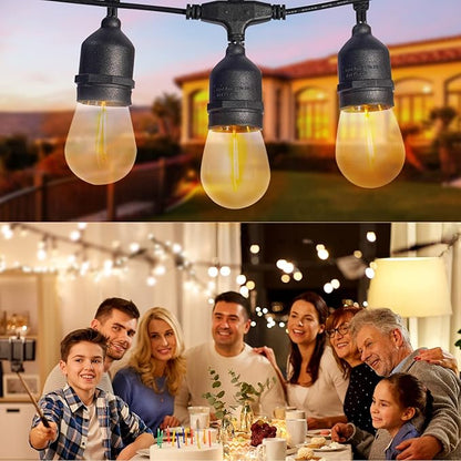 Solar String Lights with Remote Control, 35FT Dimmable Outdoor String Lights Waterproof, Patio Lights Solar Powered for Garden Backyard Camping