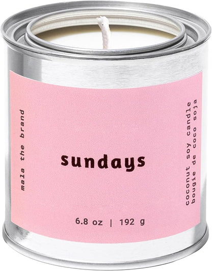 MALA Sundays Apricot Sandalwood & Lavender Candle for Home – Vegan Soy Aromatherapy – 45-Hour Clean Burn – Organic Non Toxic Candles – Calm Room Decor – 6.8 oz