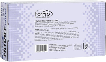 ForPro Disposable Nitrile Gloves, Chemical Resistant, Powder-Free, Latex-Free, Non-Sterile, Food Safe, 4 Mil, 100-Count
