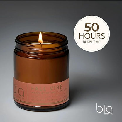 Bia Candle Co Soy Blend Candle, Spiced Peach & Apple with Rum & Coconut, Cinnamon & Clove Over Cedar, Vanilla & Sandalwood – Clean Long Burn, Lead-Free Wick – Fall Vibe, 7 oz