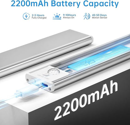 Under Cabinet Lighting,74 LED 2200mAh Rechargeable,Motion Sensor Light,3 Colors Dimmable,Magnetic Closet Lights,Indoor Night Lights for Kitchen Bedroom Stairs 5 Pack