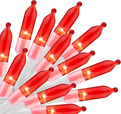 Battery Operated Christmas String Lights, 8ft 20 LED Mini Lights with Timer, Christmas Tree Lights for Indoor Outdoor Bedroom Wedding Party Holiday Xmas Decoration，Red