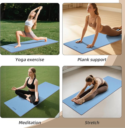 Yoga Mat Non Slip, Anti-Tear 1/4 Thick TPE Yoga Mats for Women and Men, a stylish and practical dual-tone yoga mat.72"x24" Exercise & Fitness Mat with Carrying Strap, Workout Mats for Yoga, Pilates and Floor Exercise