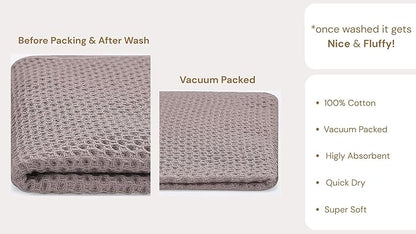 100% Cotton Waffle Weave Kitchen Dish Towels – Solid, Ultra Soft, Scratch-Free & Superb Absorbent - Quick Drying Cleaning Towels,Perfect disch Cloth 13 x 28-4 Pack, Grey
