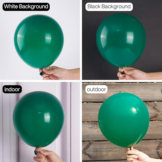 PartyWoo Dark Green Balloons 50 pcs 12 Inch and 120 pcs 5 Inch Hunter Emerald Forest Green Latex Helium Balloons for Graduation Christmas Mardi Gras Jungle Safari Birthday Party Decorations Green-F14