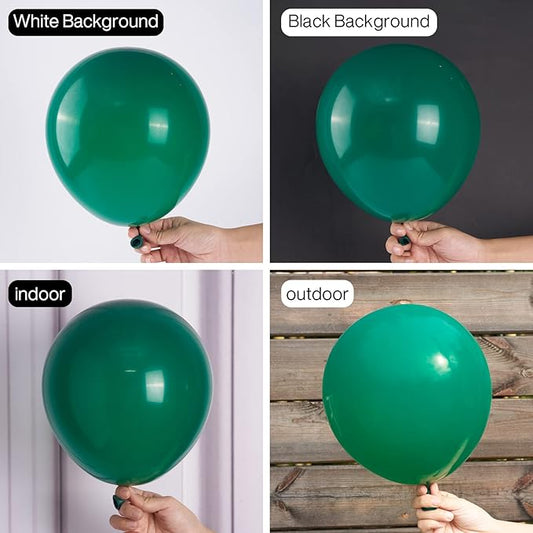 PartyWoo Dark Green Balloons 50 pcs 12 Inch and 120 pcs 5 Inch Hunter Emerald Forest Green Latex Helium Balloons for Graduation Christmas Mardi Gras Jungle Safari Birthday Party Decorations Green-F14