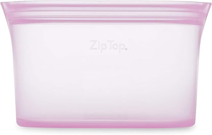 Zip Top Reusable Food Storage Bags | Medium Dish [Lavender] | Silicone Meal Prep Container | Microwave, Dishwasher and Freezer Safe | Made in the USA
