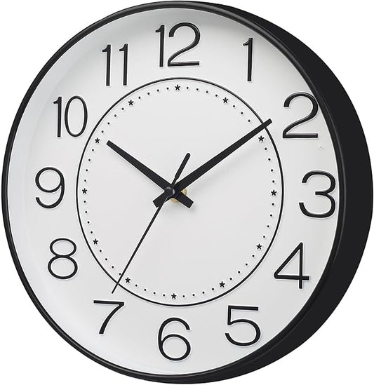 HZDHCLH Modern Wall Clocks Battery Operated,10 inch White Clock for Wall,Silent Small Wall Clock for Living Room Bedroom Kitchen Office Nursery Decor
