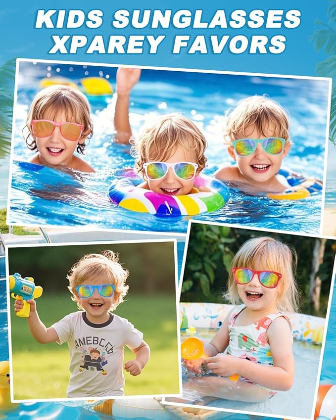 Lifree Kids Sunglasses Bulk Party Favors Boys Girls Sunglasses for Kids Age 3-8 with UV400 Protection for Kid Pool Birthday