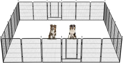 FXW Instant Unleashed Dog Playpen, Portable Pet Fence for Outdoor, RV Trips, and Camping, 40 inch, 24 Panels for Medium and Large Dogs with RV Step Grid│Patented
