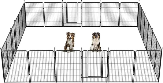 FXW Instant Unleashed Dog Playpen, Portable Pet Fence for Outdoor, RV Trips, and Camping, 40 inch, 24 Panels for Medium and Large Dogs with RV Step Grid│Patented