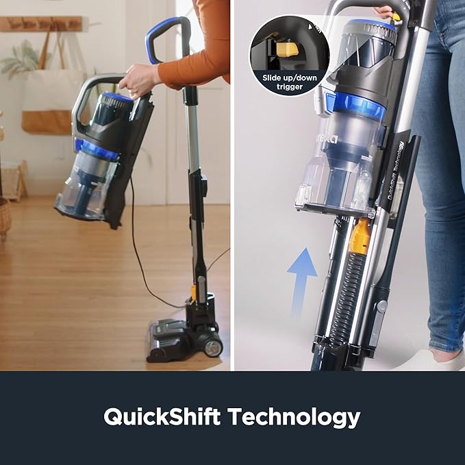 Eureka Pet Upright Vacuum Cleaner for Carpet and Hard Floor, Powerful Bagless Vacuum Cleaner for Home with HEPA Filter and Pet Tool, OmniVerse NEU801BL with QuickShift Technology, Blue