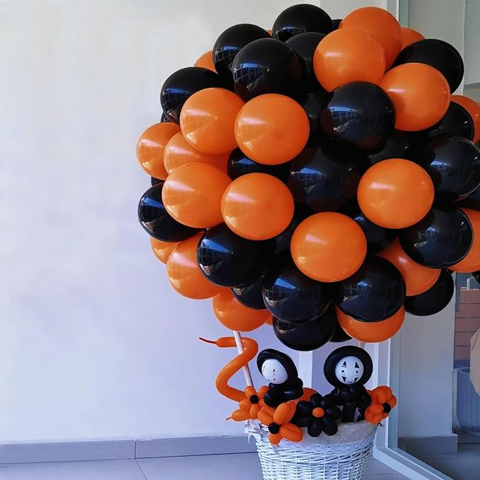 154pcs Orange Balloons Different Sizes 5/10/12/18 Inch Orange Balloons for Balloon Arch Halloween Balloons Garland Kit for Fall-Themed Parties Wedding Birthday Bridal Shower Autumn Party Decorations