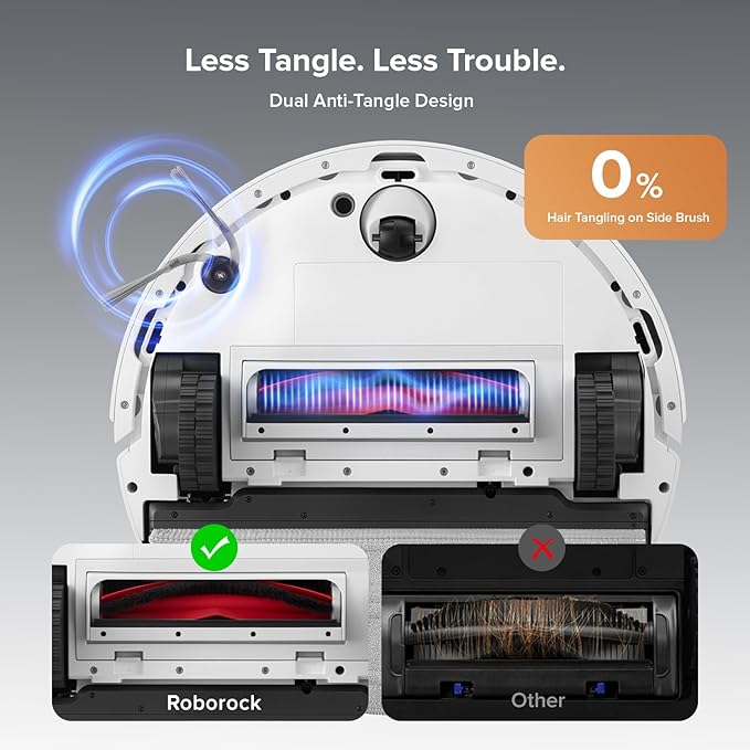 roborock Q10 S5+ Robot Vacuum and Mop, 10,000Pa Suction, Upgraded from Q8 max+, 70 Days Self-Emptying, Obstacle Avoidance, Sonic Mopping, Dual Anti-Tangle Design, Auto Mop Lifting, Ideal for Pet Hair