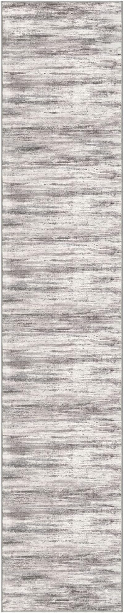 KOZYFLY Modern Abstract Kitchen Runner Rug, 2x10 Washable Rug Runner Non-Slip Soft Striped Hallway Runner Rugs, Grey Beige Print Carpet Runner for Entryway Bathroom Laundry Room Foyer
