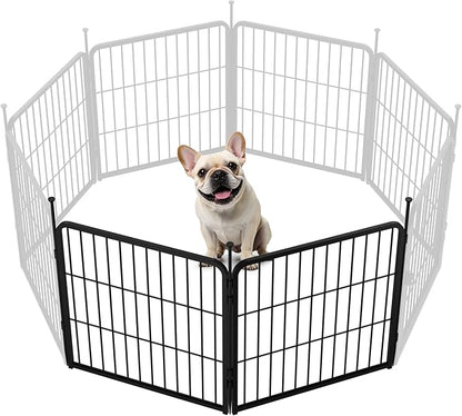 SunsGrove Dog Playpen for Outdoor, Heavy Duty 24 Inch 2 Panels Puppy Play Pen for Indoors, Free and Safe Play Dog Fence, Black