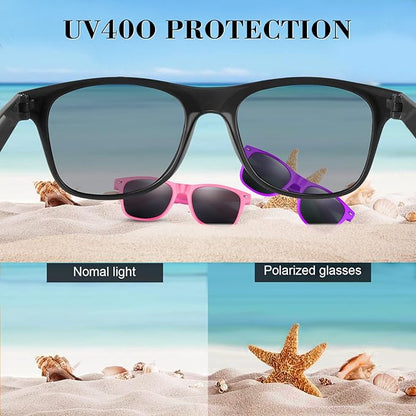 FEPITO 24 Pack Party Sunglasses Bulk for Birthday Party Favors Goody Bag Fillers for Beach Pool Party Toys for Adults, Black
