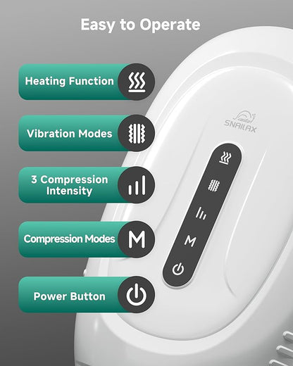 Snailax Cordless Hand Massager with Heat & Compression, Vibration and Rolling, 3 Modes & Intensities Heated Finger Wrist Massage for Arthritis and Carpal Tunnel, Hand Warmer Gifts for Women, Her