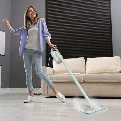 Newbealer Steam Mop & Detachable Handheld Cleaner, 250ml 1200W Powerful Floor Steamer, 3 Adjustable Levels for Carpet Laminate Hardwood Grout, Carpet Glider, 11 Multi-purpose Accessories & 2 Pads