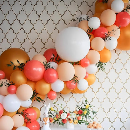 130pcs Orange Balloons Different Sizes 18" 12" 10" 5" Orange Matte Latex Balloons for Boys Girls Birthday Baby Shower Gender Reveal Wedding Gender Reveal Autumn Party Decorations