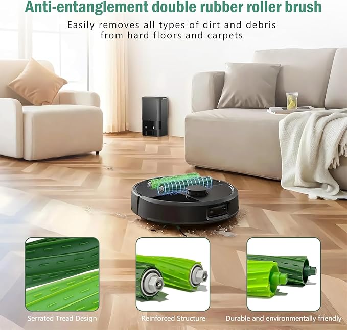 21 Pack Replacement Parts for iRobot Roomba Max 705 Vac/Plus 504 Vac Robot Vacuum, Accessories Kit with 2 Main Brushes, 6 Dust Bags, 6 HEPA Filter, 6 Side Brushes, 1 Cleaning Tool