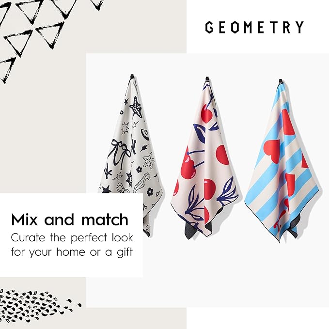 GEOMETRY Micro-Loop Beach Towel – Spring & Summer Collection – Quick-Dry, Sand-Resistant, Ultra-Absorbent Compact Towel for Beach & Travel (Abstract Life)