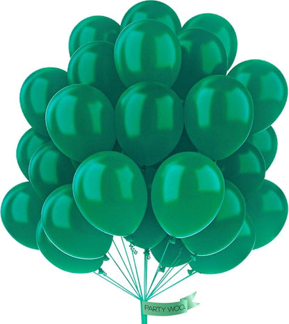 PartyWoo Dark Green Balloons 50 pcs 12 Inch Pearl Hunter Emerald Forest Green Balloons for Baby Shower Graduation Christmas Jungle Safari Birthday Party Decorations Green-Z01