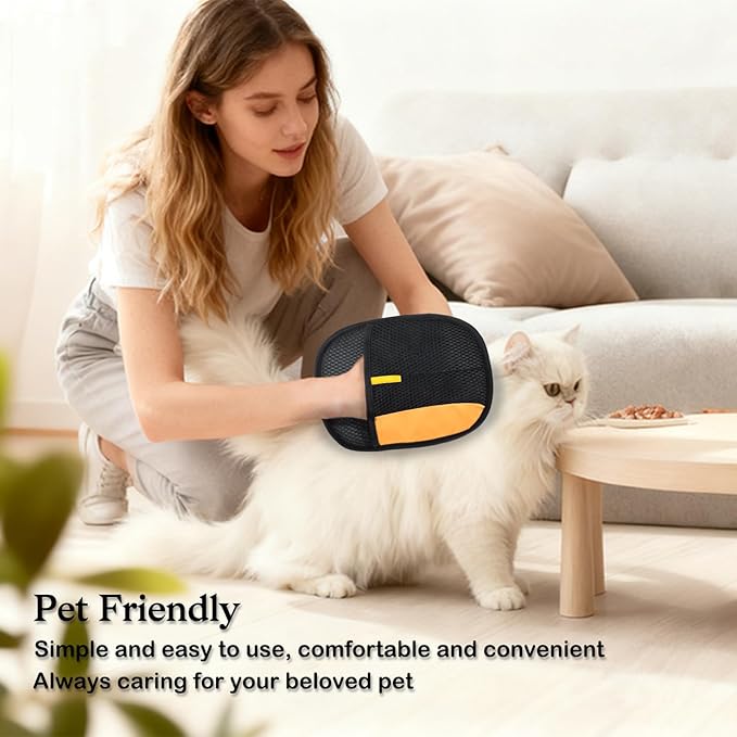 FlowFish 1 Pack Pet Hair Removal Electrostatic Glove for Dogs and Pets, Washable & Reusable Electrostatic Pet Hair Remover Glove, Durable Pet Hair Removal Tool for Multi-Occasions