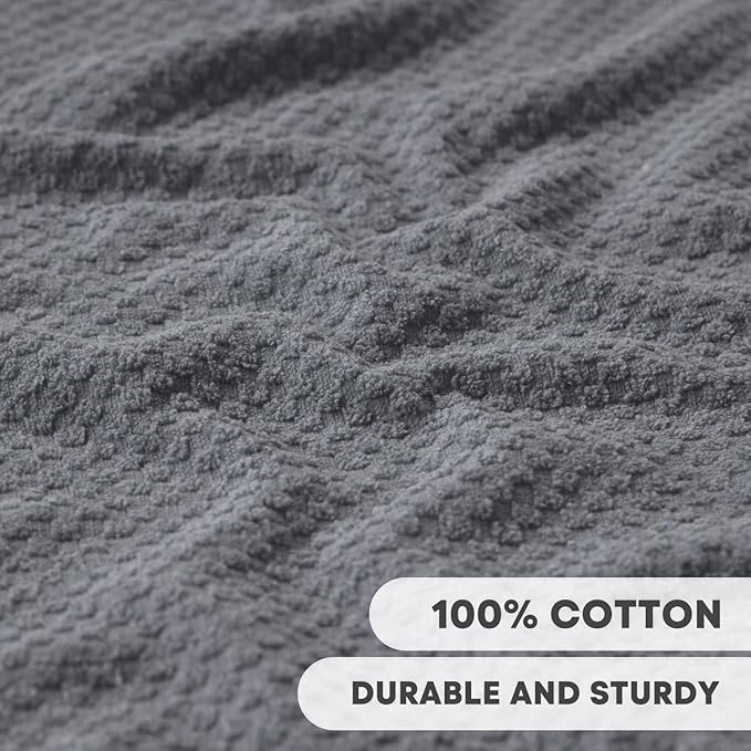 Artoid Mode Ring Spun Cotton Grey Kitchen Dish Towels, 15x25 Inch Ultra Soft Absorbent Quick Drying Household Cleaning Tea Towels Bar Towels Set of 4