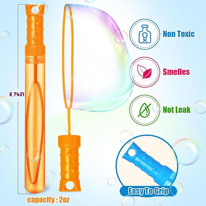Bubble Wand, 36 Pcs Bubble Wands Bulk in 6 Colors, Bubble Party Favors for Kids, Summer Toys, Indoor Outdoor Activity, Themed Birthday, Wedding, for Girls & Boys