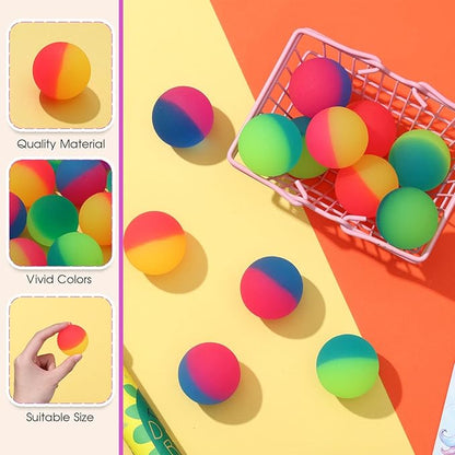 Jenaai 200 Pcs 45 mm/1.77 Inch Bouncy Balls for Kids, Large Rubber High Bouncing Balls in Bright Assorted Multi Colors Bulk for Birthday Party Favors Easter Classroom Carnival Prizes Gift
