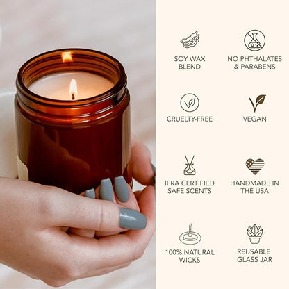 Bia Candle Co Soy Blend Candle, Honeydew & Watermelon with Tart Apple & Champagne – Clean Long Burn, Honeydew Me Scent, 7 oz