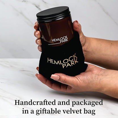 Hemlock Park Crackling Wood Wick Candle Handcrafted with Natural Coconut Wax (Standard 8 oz, Palo Santo Mountain Sage)