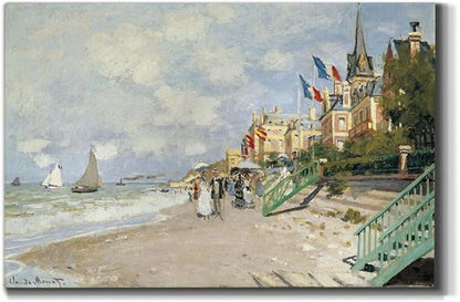 Wexford Home Decor Landscape Canvas Wall Art Abstract Floral Painting Modern Pictures Artwork Decoration for Living Room Kitchen Bathroom Office, Ready to Hang, boardwalk on the beach, 24x36