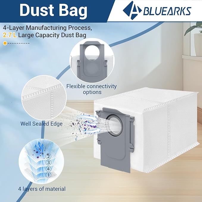 29 Pack Accessories Kit,Compatible with Roborock S8 MaxV Ultra Robot Vacuum,1 Mop Clean Brush,2 Roller Brush,4 Small Mop,4 Mop Pads,4 Hepa Filters,6 Side Brushes,6 Vacuum Bags,S8 Max Parts