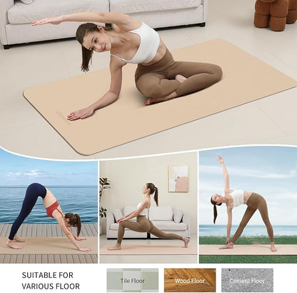 Extra Wide & Thick 8mm Yoga Mat, 72"x31.5" Large Non Slip Exercise Mat, Premium POE Material for Superior Cushioning & Stability, with Strap for Home Gym, Pilates