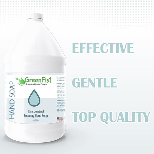 GreenFist Foaming Hand Soap Refills Unscented Jug Foam Refill Made in USA, 128 ounce (1 Gallon)