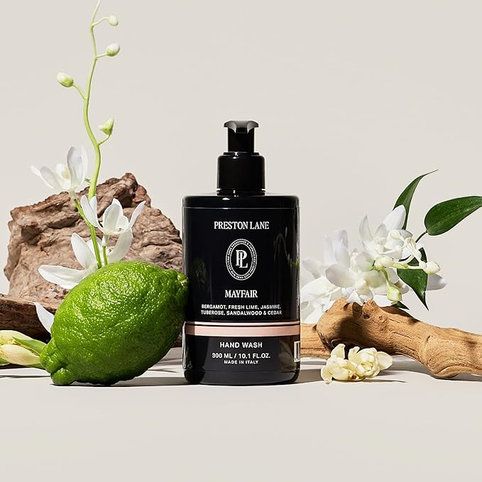 Preston Lane Luxury Hand Wash, Mayfair Scent | Hydrating and Nourishing Formula with Organic Oils, Active Kiwi and Apple Water, and Vegetable Glycerin | Gentle Cleansing, Vegan and Cruelty Free