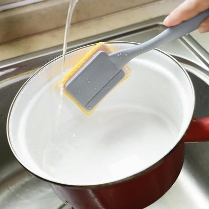 Dish Brush with Handle,Non-Scratch Dishwand with 5 Sponge Refills for Pans, Pots, Sink & Tubs,Grey