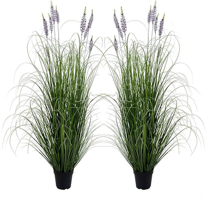 Artificial Plant 5ft(2pack) Tall Artificial Lavender Plant,Faux Plants Indoor Home Decorative Artificial Plants & Flowers in Pot Fake Plant, House Plant Indoor