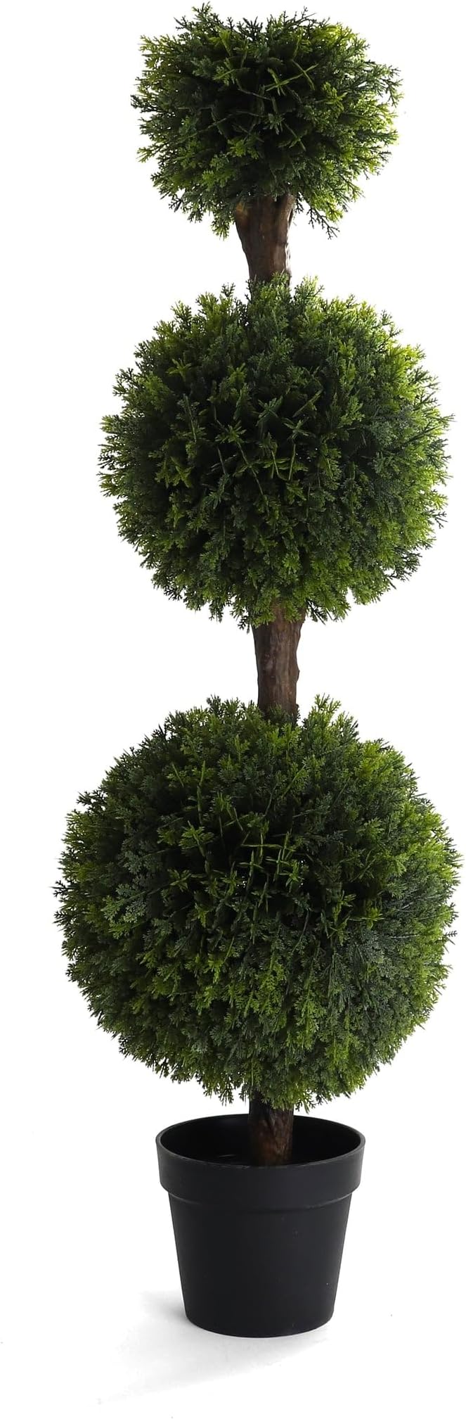 Bornbridge Artificial Cypress Topiary Ball - 4' Indoor/Outdoor Plant - Lifelike Artificial Outdoor Trees (2 Pack)