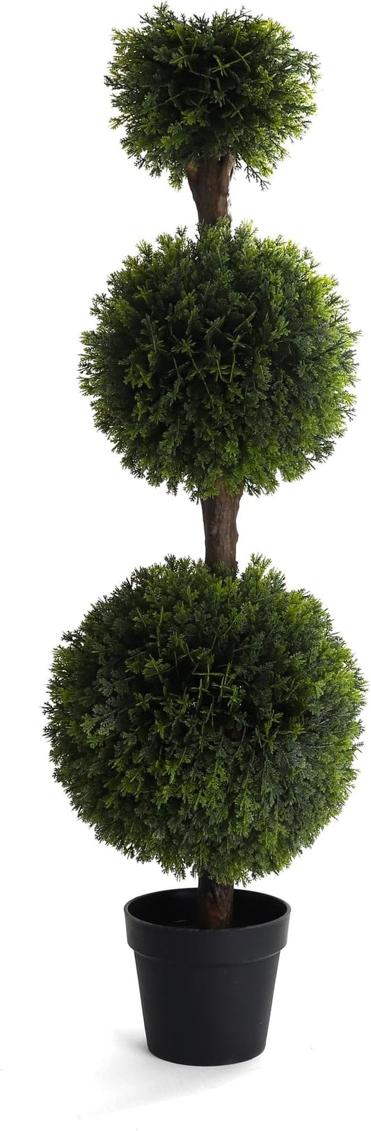 Bornbridge Artificial Cypress Topiary Ball - 4' Indoor/Outdoor Plant - Lifelike Artificial Outdoor Trees (2 Pack)