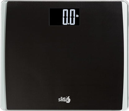 EatSmart Precision Digital Bathroom Scale for Body Weight – Extra-Wide Platform, High-Visibility Display, Ultra-Durable Design for Home, Pets, Luggage & More, 550 LB High Capacity, Black