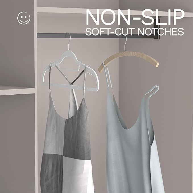 40 Pack Heavy Duty Non-Slip Plastic Hangers - Slim Space Saving w/ 360° Hook for Wet/Dry Clothes, Retail Store Display & Home Organization - White