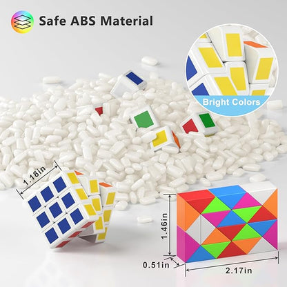 Vdealen 32 Pack Mini Cube&Fidget Snake Cube Puzzle Party Favors for Kids, School Rewards&Classroom Prize for Students, Goodie Bag Stocking Stuffers, Gift for Birthday Valentine Easter Christmas