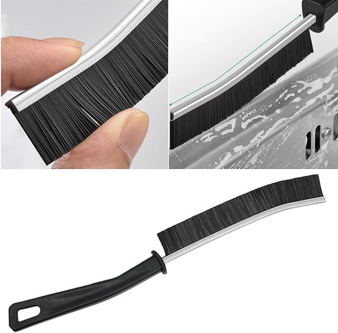 HABOQUAN 5-Pack Crevice Cleaning Brush Set: Hard Bristle Gap Cleaning Tool for Bathroom, Kitchen, Window, Vehicle - Narrow Gaps & Grout Scrub Cleaner