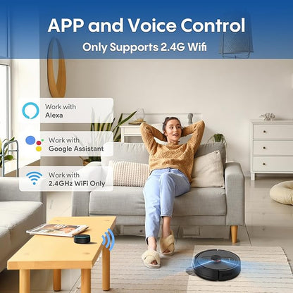 Robot Vacuum and Mop with Mapping, LiDAR Navigation Robotic Vacuums with 5000Pa, Self-Recharging, Wi-Fi/App/Alexa Control,No-Go Zones, Ideal for Pet, Hard Floors, Carpet