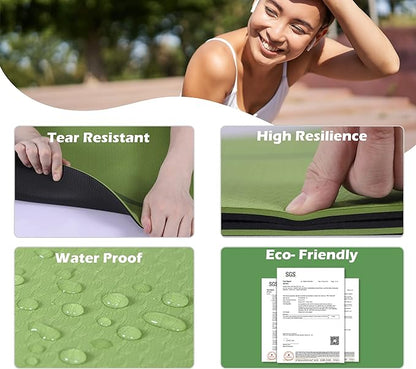 Yoga Mat Non Slip, Pilates Fitness Mats, Eco Friendly, Anti-Tear 1/4" Thick Yoga Mats for Women, Exercise Mats for Home Workout with Carrying Sling and Storage Bag
