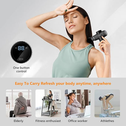 AERLANG Mother Day Mom Gifts Mini Massage Gun,Muscle Deep Tissue Massager Gun, Handheld Percussion Massager, Portable Quiet Massage Gun with Carry Case for Home Office Gym Gifts for Men Dad(Black)