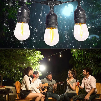 Solar String Lights with Remote Control, 50FT Dimmable Outdoor String Lights Waterproof, Patio Lights Solar Powered for Garden Backyard Camping Party